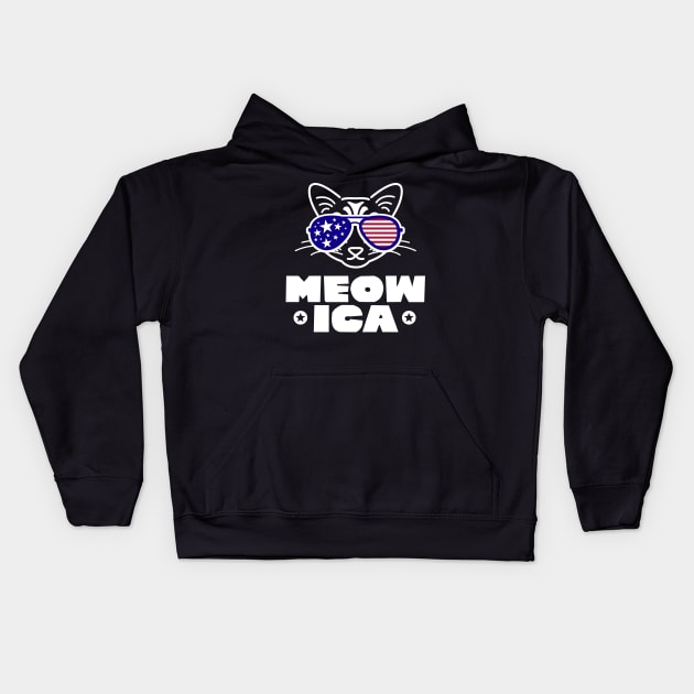 Meowica Cat amrican Lovers Kids Hoodie by holger.brandt